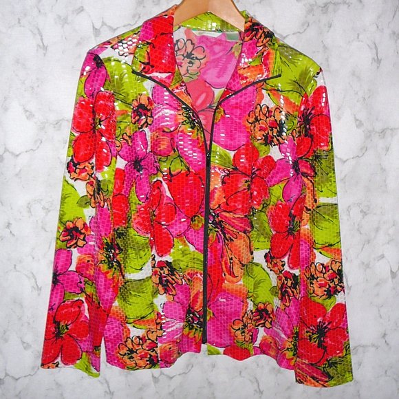 Laura Ashley Jacket Pink Floral Size L - Picture 1 of 8